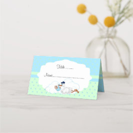 Baby Stork Baby Boy Babydusche Platzkarte