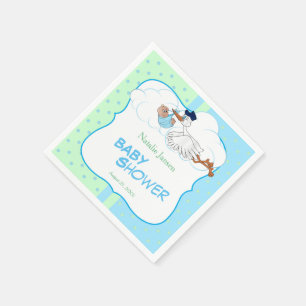 Baby Stork mit einem Niedlichen kleinen Baby Boy Serviette