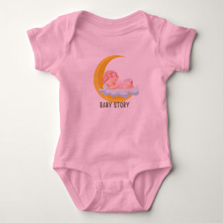Baby Story Schlafen in den Mond Baby Bodysuits