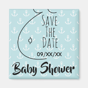 Baby-Stoß verankert Aqua-Baby-Dusche Save the Dat Magnet