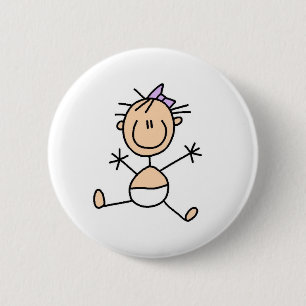 Baby-Strichmännchen-Knopf Button