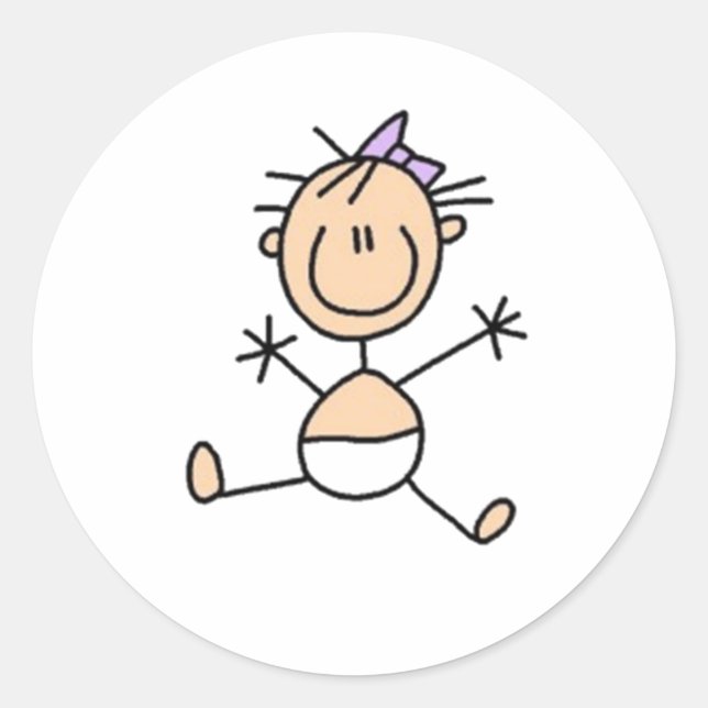 Baby Strichmännchen Runder Aufkleber (Vorderseite)