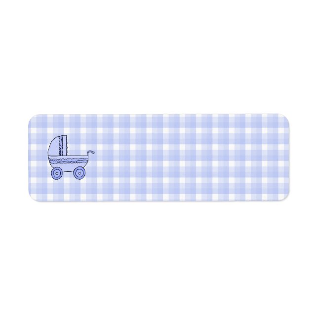 Baby Stroller Light Blue on Karo Pattern. (Vorne)