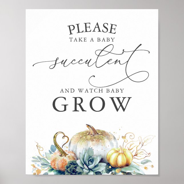 Baby Succulents bevorzugen die Unterschrift für Ih Poster (Vorne)