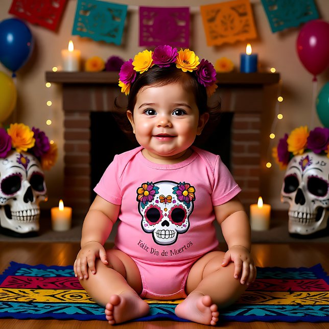 🌹 Baby Sugar Skull mit 🌹 Strampler (🌹Baby Sugar Skull with daisies 🌹 Baby Bodysuit)