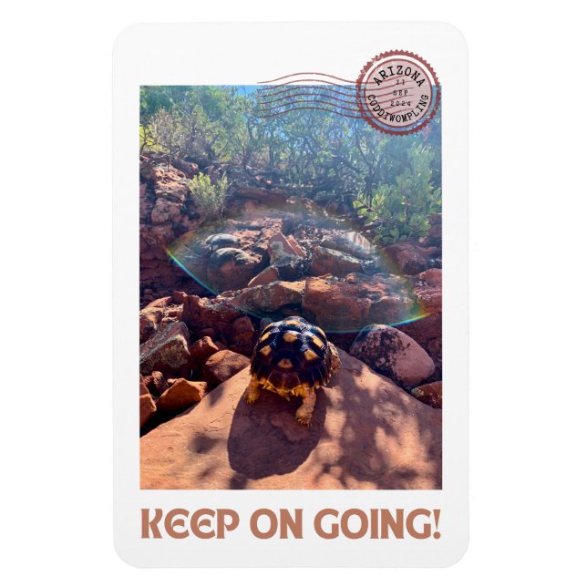 Baby Sulcata Tortoise Behielt auf Inspiration Magnet (Vertikal)