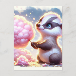 Baby, süße Tier mit Baumwollbonbons, Postkreuzung Postkarte