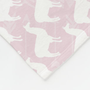 Baby Swaddle Pink White Lama and Arrow Pattern Fleecedecke