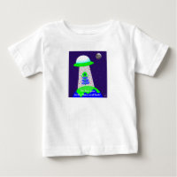 Baby T-Shirt mit Alien und Mond von Jo Images