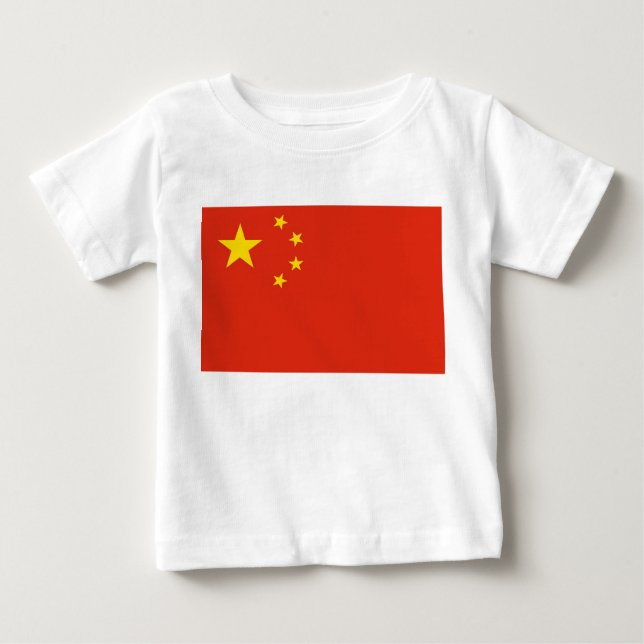 Baby-T - Shirt mit der Flagge der China (Vorderseite)