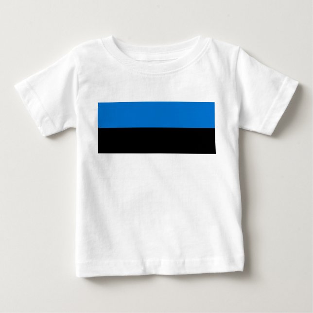 Baby T - Shirt mit der Flagge Estlands (Vorderseite)