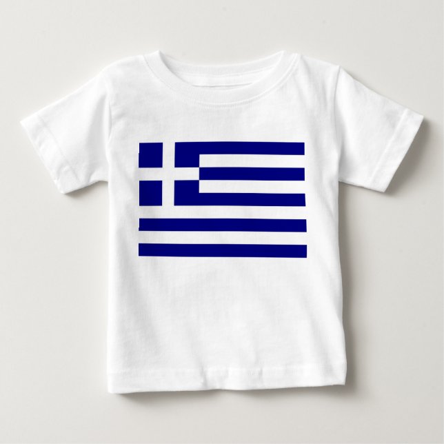 Baby T - Shirt mit der Flagge Griechenlands (Vorderseite)