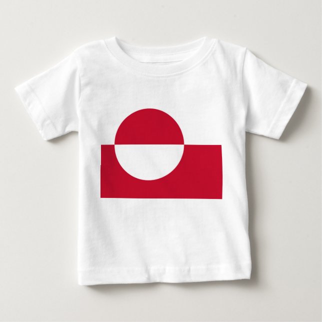 Baby T - Shirt mit der Flagge Grönlands (Vorderseite)