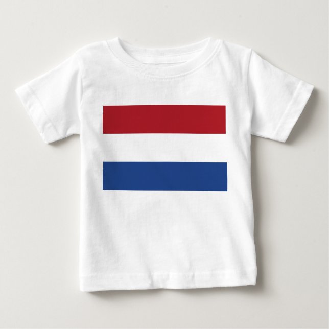 Baby T - Shirt mit der niederländischen Flagge (Vorderseite)