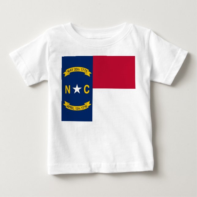 Baby T Shirt mit Flag North Carolina (Vorderseite)