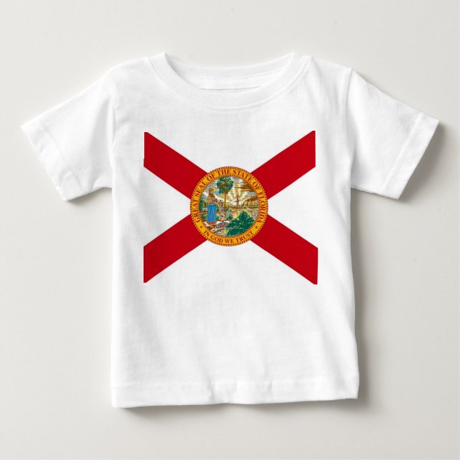 Baby T Shirt mit Flag von Florida (Vorderseite)