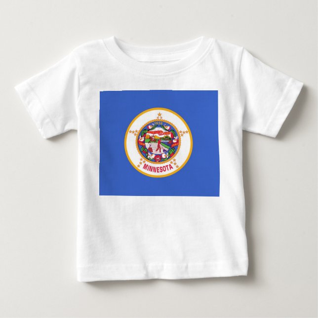 Baby T Shirt mit Flag von Minnesota, USA. (Vorderseite)