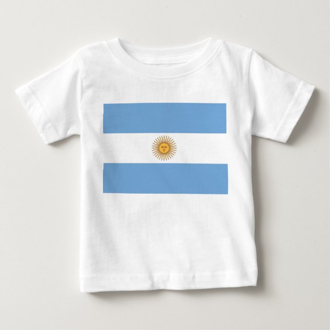 Baby T - Shirt mit Flagge Argentiniens (Vorderseite)
