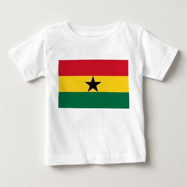 Baby T - Shirt mit Flagge Ghanas (Vorderseite)