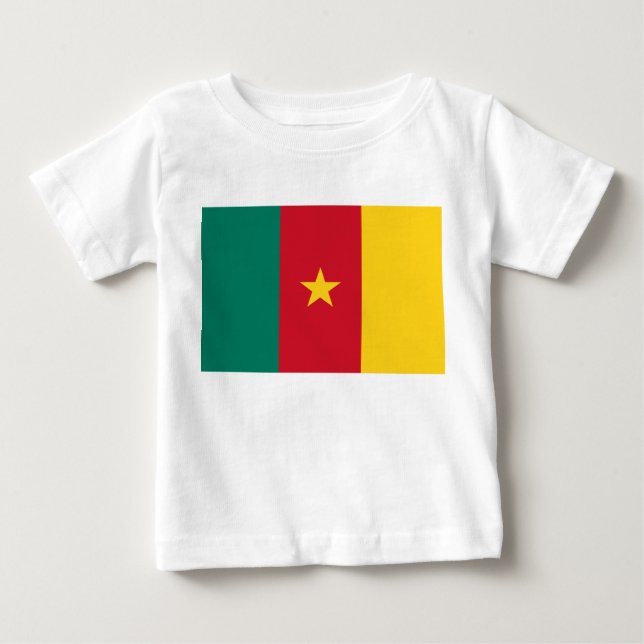 Baby T - Shirt mit Flagge Kameruns (Vorderseite)