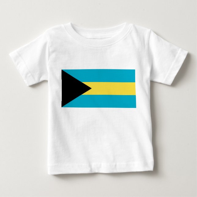 Baby T - Shirt mit Flagge von Bahamas (Vorderseite)