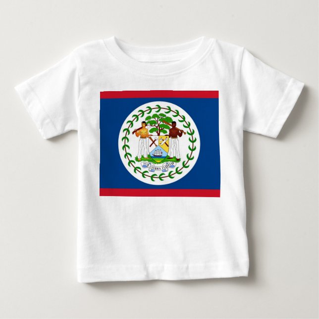 Baby T - Shirt mit Flagge von Belize (Vorderseite)