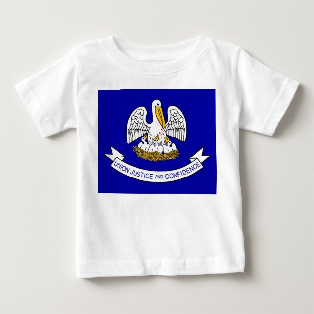 Baby T Shirt mit Flagge von Louisiana (Vorderseite)
