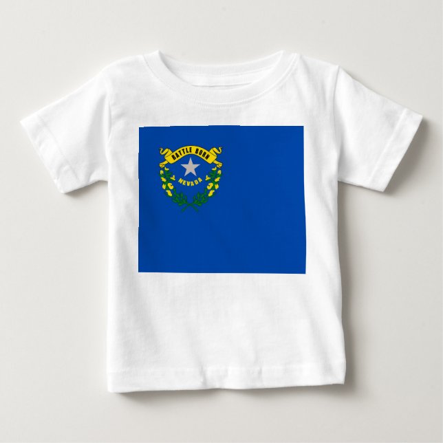 Baby T Shirt mit Flagge von Nevada (Vorderseite)