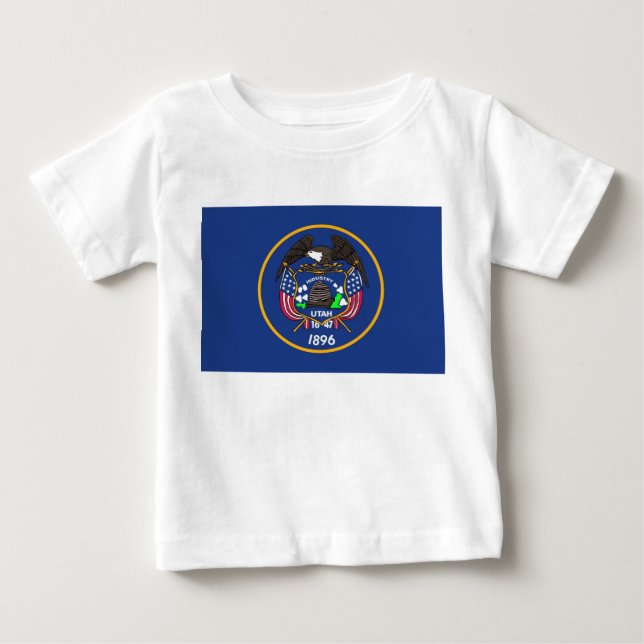 Baby T Shirt mit Flagge von Utah (Vorderseite)