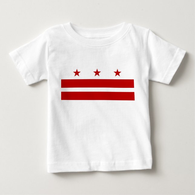 Baby T Shirt mit Flagge von Washington D.C., USA (Vorderseite)
