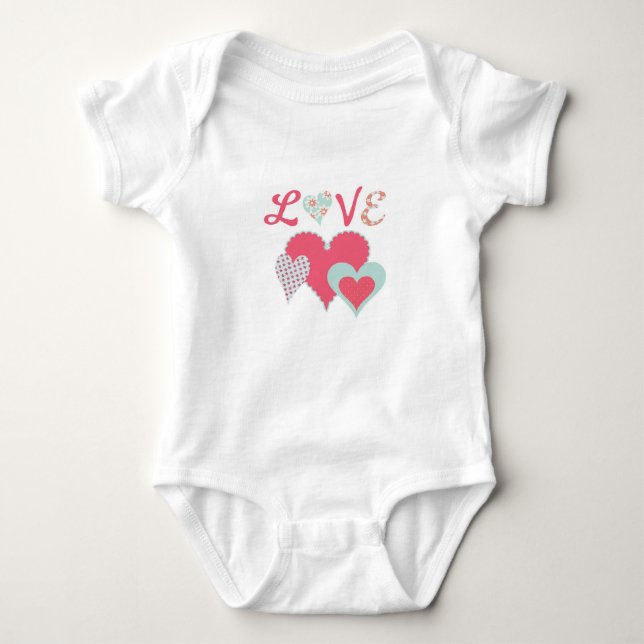 Baby T-Shirt mit Herz Baby Strampler (Vorderseite)