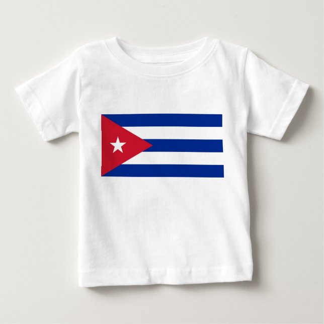 Baby T - Shirt mit kubanischer Flagge (Vorderseite)