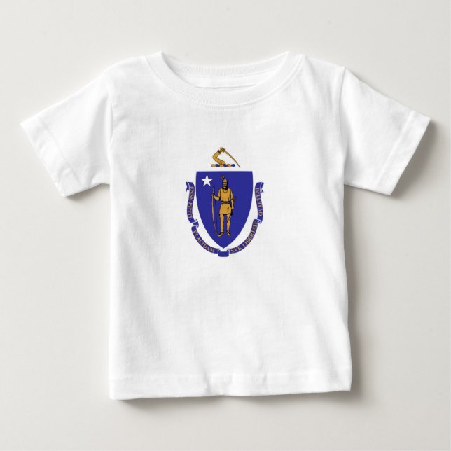 Baby T Shirt mit Massachusetts-Flagge (Vorderseite)