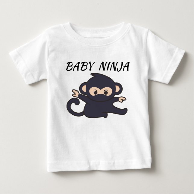 Baby-T - Shirt mit Ninja-pic und Baby-Ninja-Text. (Vorderseite)