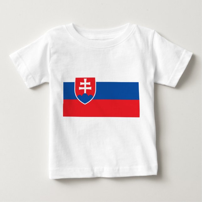 Baby-T - Shirt mit slowakischer Flagge (Vorderseite)