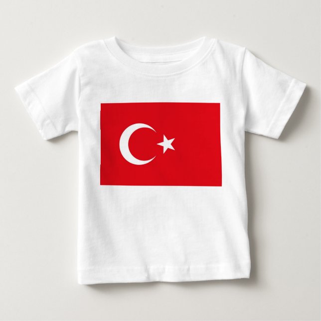 Baby T - Shirt mit türkischer Flagge (Vorderseite)
