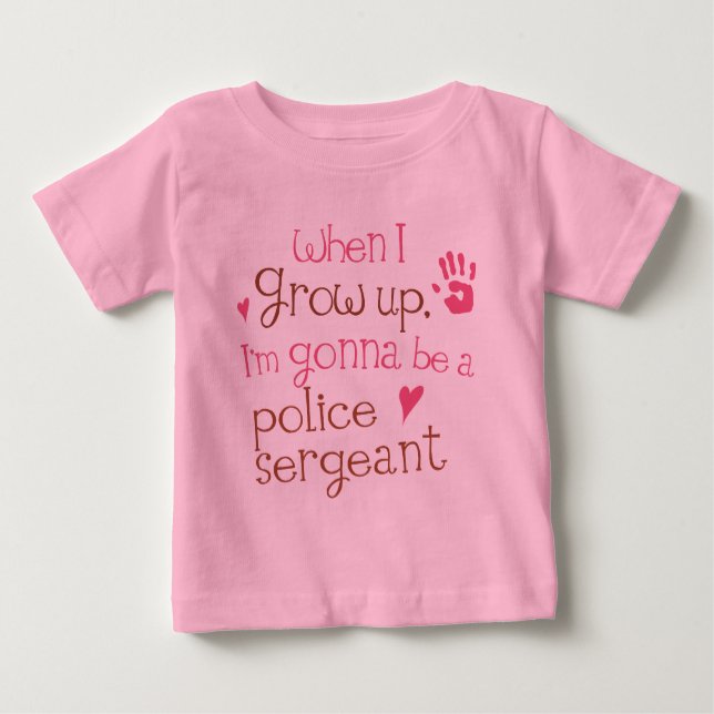 Baby-T - Shirt Polizei-Sergeant-(Zukunft) Säugling (Vorderseite)