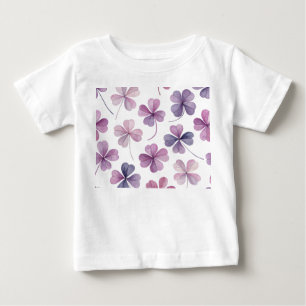 „Baby-T-Shirt – Rosa und violette Klee-Blumen“ Baby T-shirt