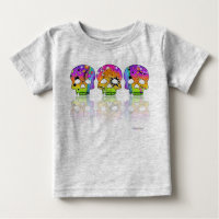 Baby T - Shirt Strampler - POP ART SKULLS
