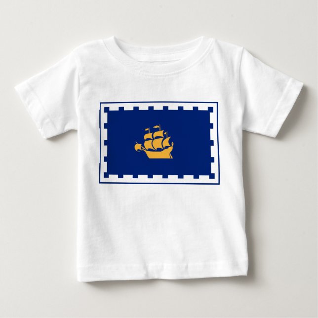 Baby T-Shirt with Flag of Quebec City (Vorderseite)
