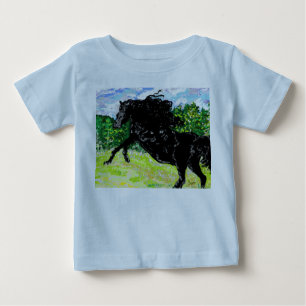 Baby-T-Shirts Jungen Schwarzes Pferd Baby T-shirt