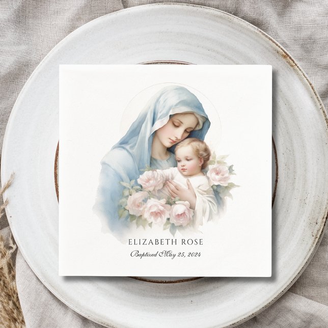 Baby Taufe Christening Mary and Jesus Serviette (Von Creator hochgeladen)