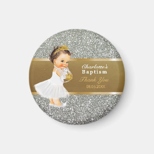 Baby-Taufe danken Ihnen Goldsilber des Andenken-  Magnet