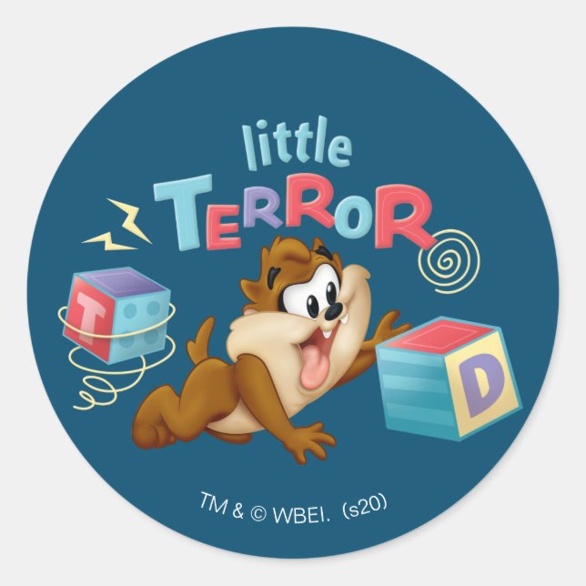 Baby TAZ™ | Little Terror Runder Aufkleber (Vorderseite)