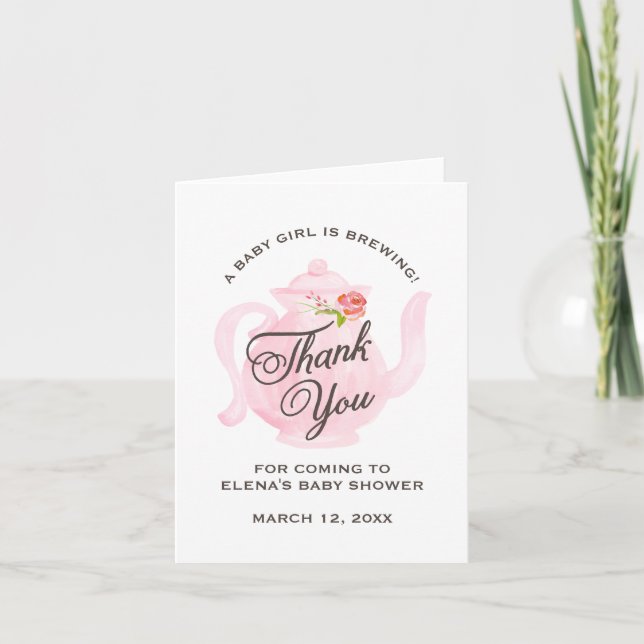 Baby Tea Party | Carte de remerciements baby showe (Devant)