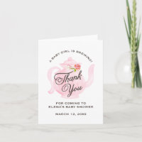 Baby Tea Party | Carte de remerciements baby showe