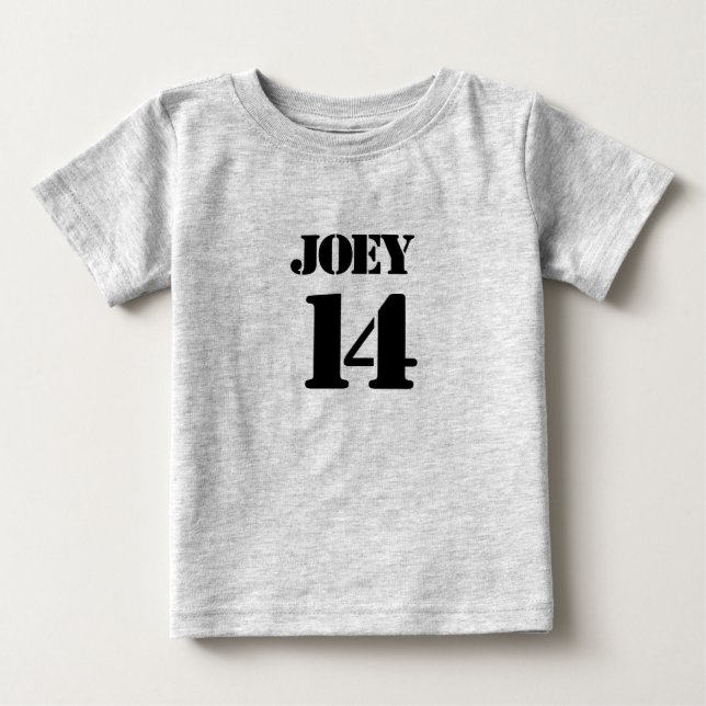 Baby Team Jersey Numéro Baby T-Shirt (Devant)