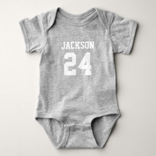 Baby Team Jersey Nummer und Monogramm Strampler