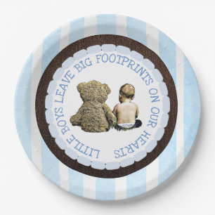 Baby & Teddy Bear Boy Babydusche Teller