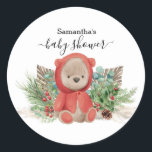 Baby Teddy Bear Christmas Boho Bouquet Runder Aufkleber<br><div class="desc">Dieses Design kann in dem Bereich personalisiert werden, der durch das Ändern des Fotos und/oder Textes zur Verfügung gestellt wird. Sie können auch angepasst werden, indem Sie auf Vorlage personalisieren klicken und dann auf die Schaltfläche klicken, um weitere Optionen anzupassen, um die Hintergrundfarbe zu löschen oder zu ändern, Text hinzuzufügen,...</div>
